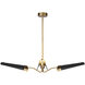 Osorio 45.75 inch Matte Black and Vintage Brass Chandelier Ceiling Light