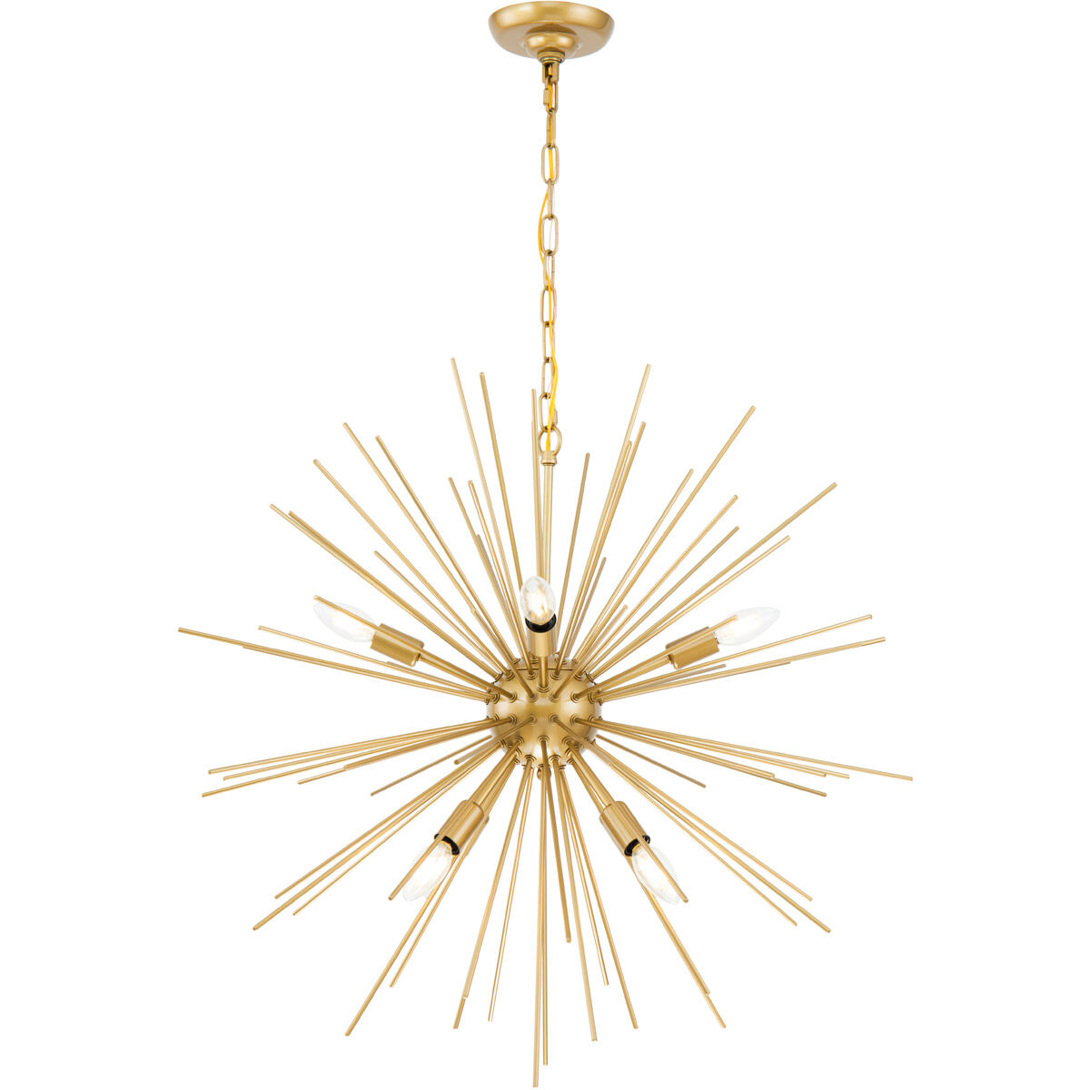 Timber 8 Light 30 inch Brass Pendant Ceiling Light