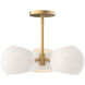 Alora Mood Willow 3 Light 16 inch Brushed Gold Pendant Ceiling Light in Opal Glass