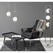Kendrick Black Distressed PU Leather and Brushed Steel Accent Chair 