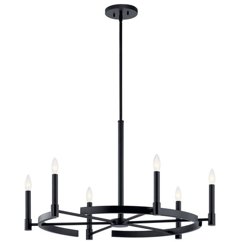 Tolani 6 Light 34 inch Black Chandelier Ceiling Light, 1 Tier Large