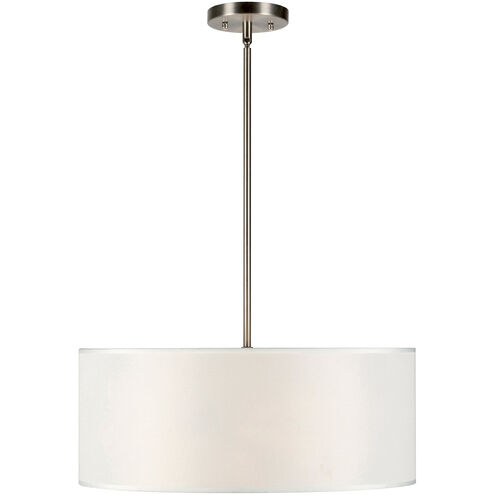 Betty 3 Light 20 inch Brushed Nickel Drum Pendant Ceiling Light