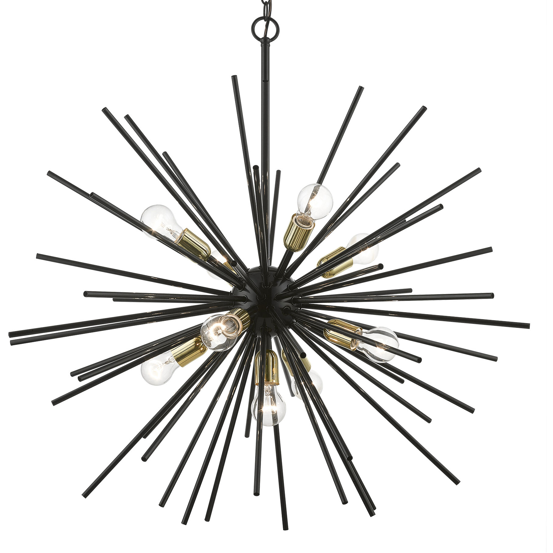 Tribeca 9 Light 34 inch Shiny Black with Polished Brass Accents Foyer Pendant Chandelier Ceiling Light