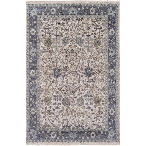 Maeva 36 X 24 inch Navy/Sea Foam/Dark Brown/Cream Rugs, Wool and Viscose