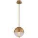 Portland LED 10 inch Winter Brass Mini Pendant Ceiling Light