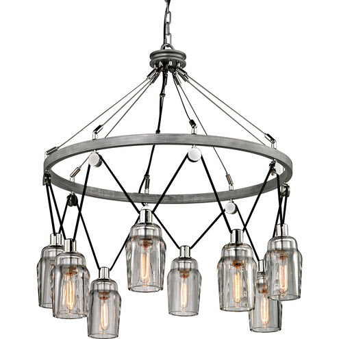 Citizen 8 Light 33.75 inch Graphite/Polished Nickel Chandelier Ceiling Light