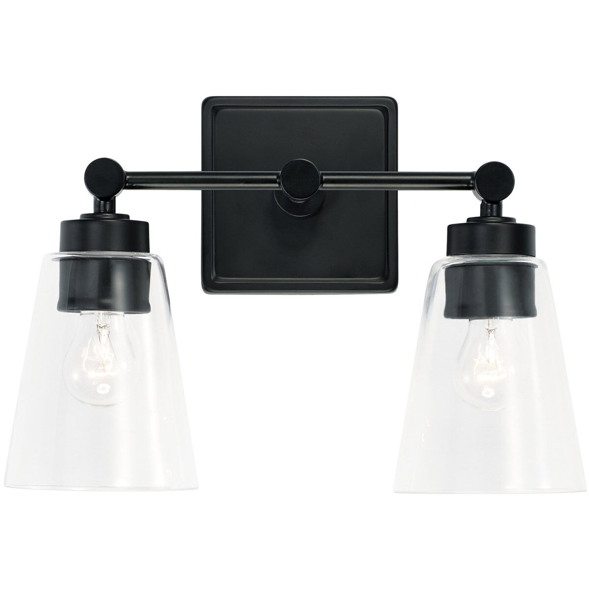 Rory 2 Light 14 inch Matte Black Vanity Light Wall Light