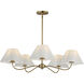 Saxon 5 Light 37.5 inch Natural Aged Brass Chandelier Ceiling Light
