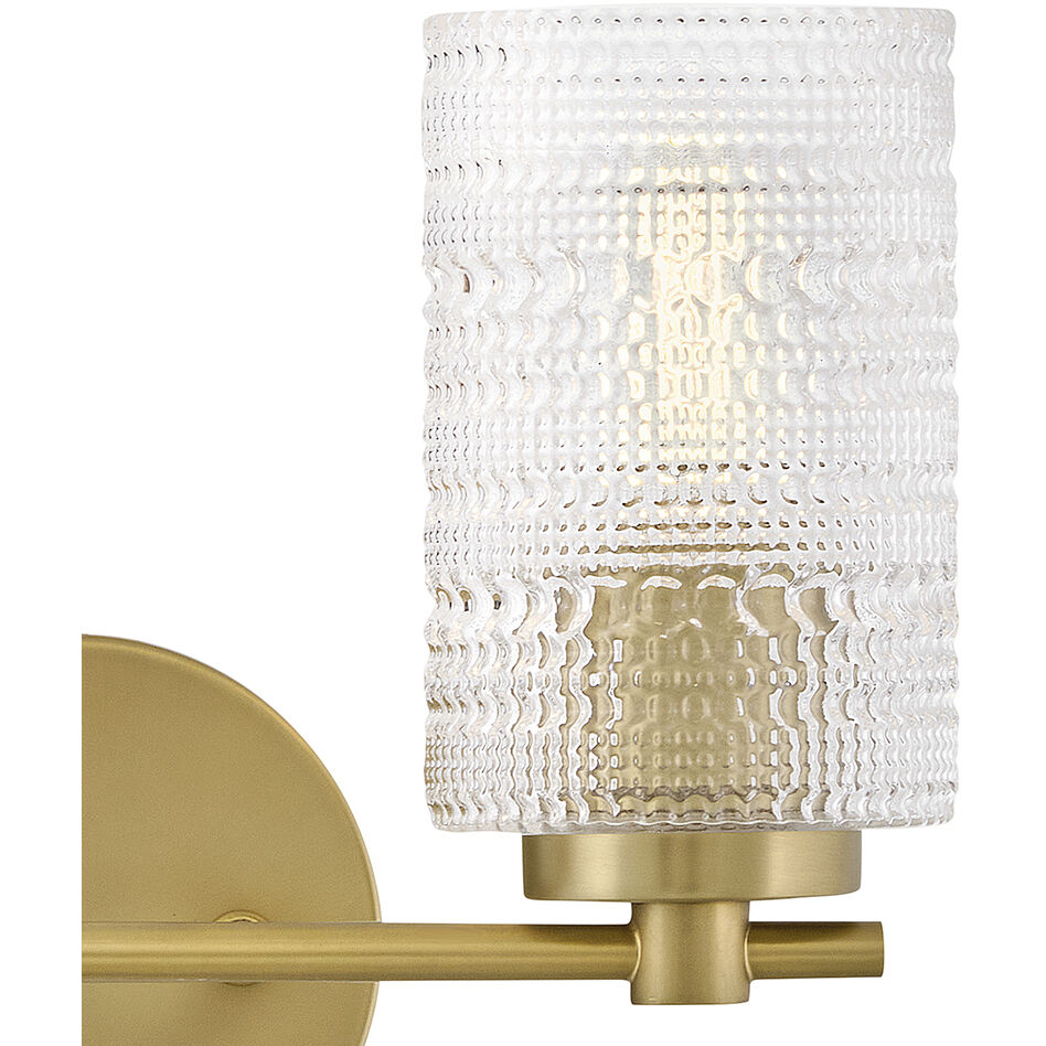 Mabel 2 Light 14 inch Lacquered Brass Bath Light Wall Light