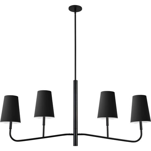 Eleanor 4 Light 53 inch Matte Black Horizontal Chandelier Ceiling Light