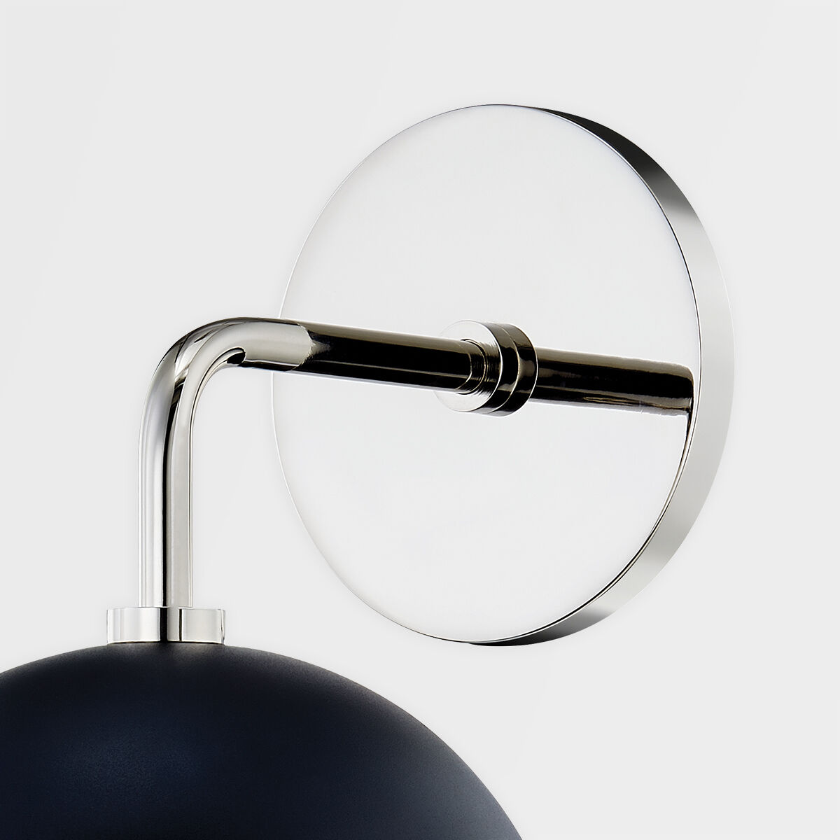 Renee 1 Light Polished Nickel / Black Wall Sconce Wall Light