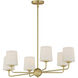 Bristol 6 Light 34 inch Satin Brass Single-Tier Chandelier Ceiling Light