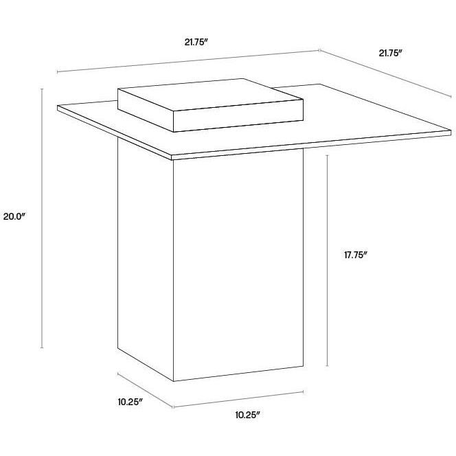 Grange 21.75 X 21.75 inch Clear / Grey End Table