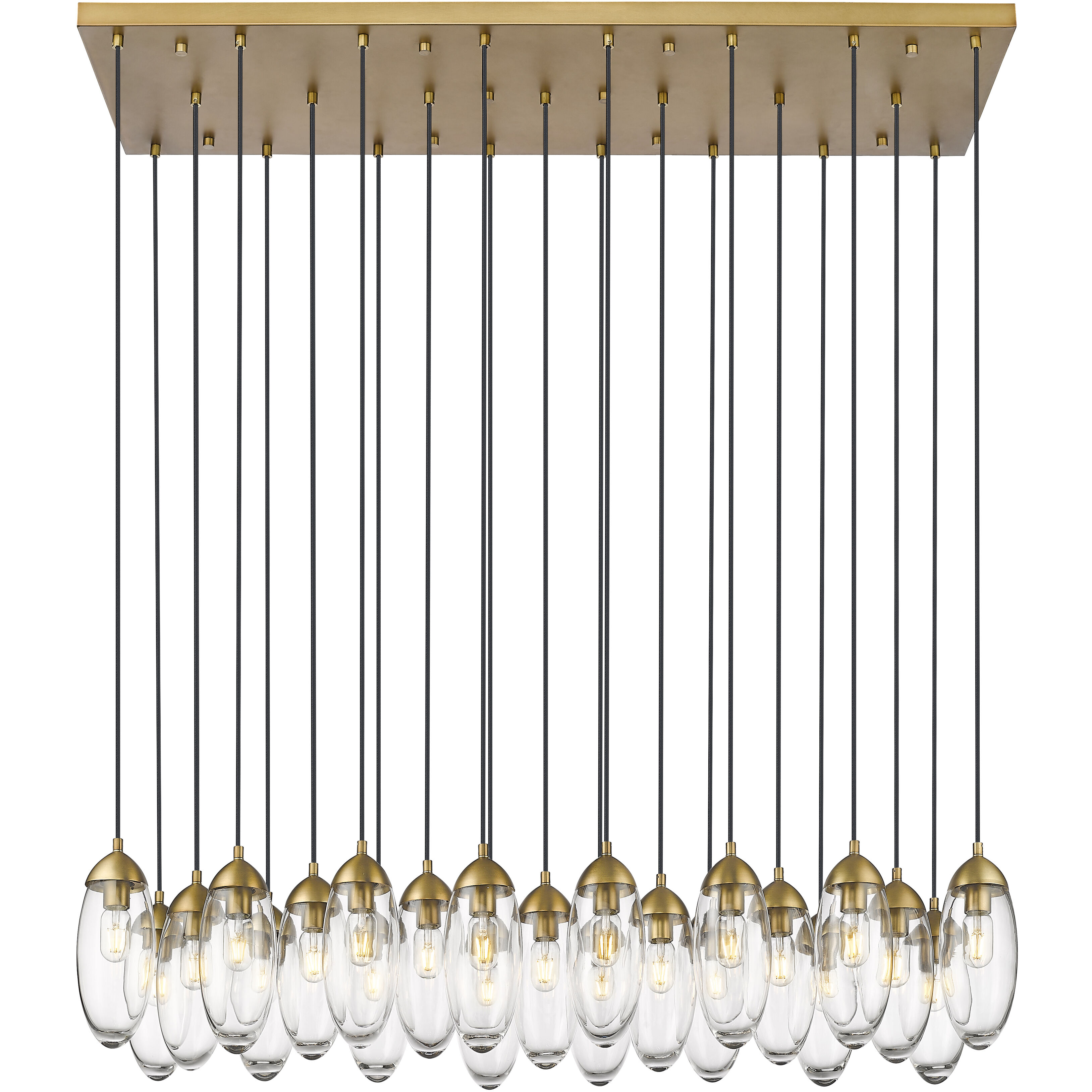 Arden 23 Light 54 inch Rubbed Brass Linear Chandelier Ceiling Light