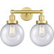 Beacon 2 Light 15.5 inch Satin Gold Bath Vanity Light Wall Light in Seedy