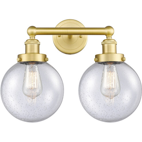 Beacon 2 Light 15.5 inch Satin Gold Bath Vanity Light Wall Light in Seedy