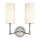 Dillon 2 Light 12 inch Polished Nickel Wall Sconce Wall Light
