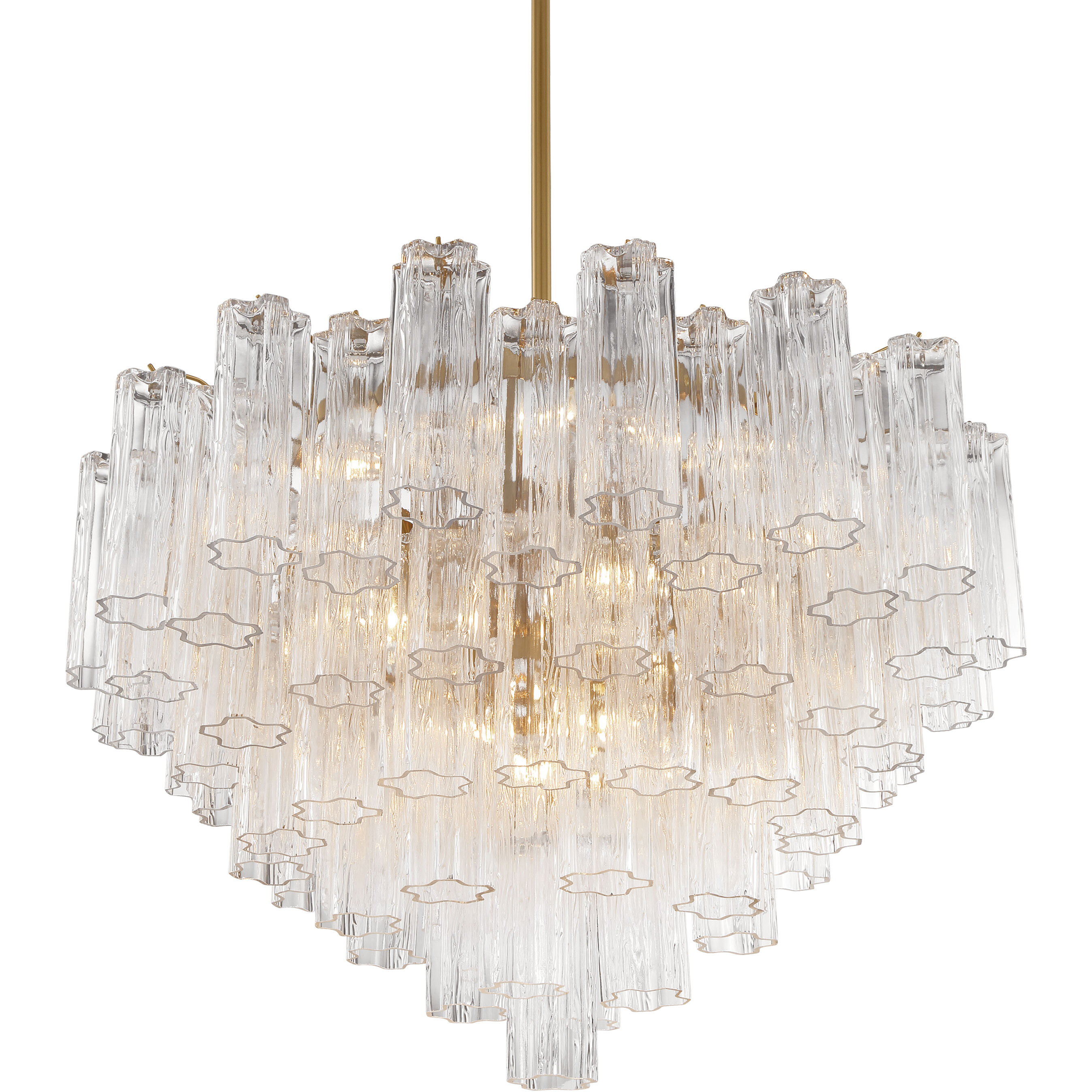 Addis 16 Light 32 inch Aged Brass Chandelier Ceiling Light in Tronchi Glass Clear