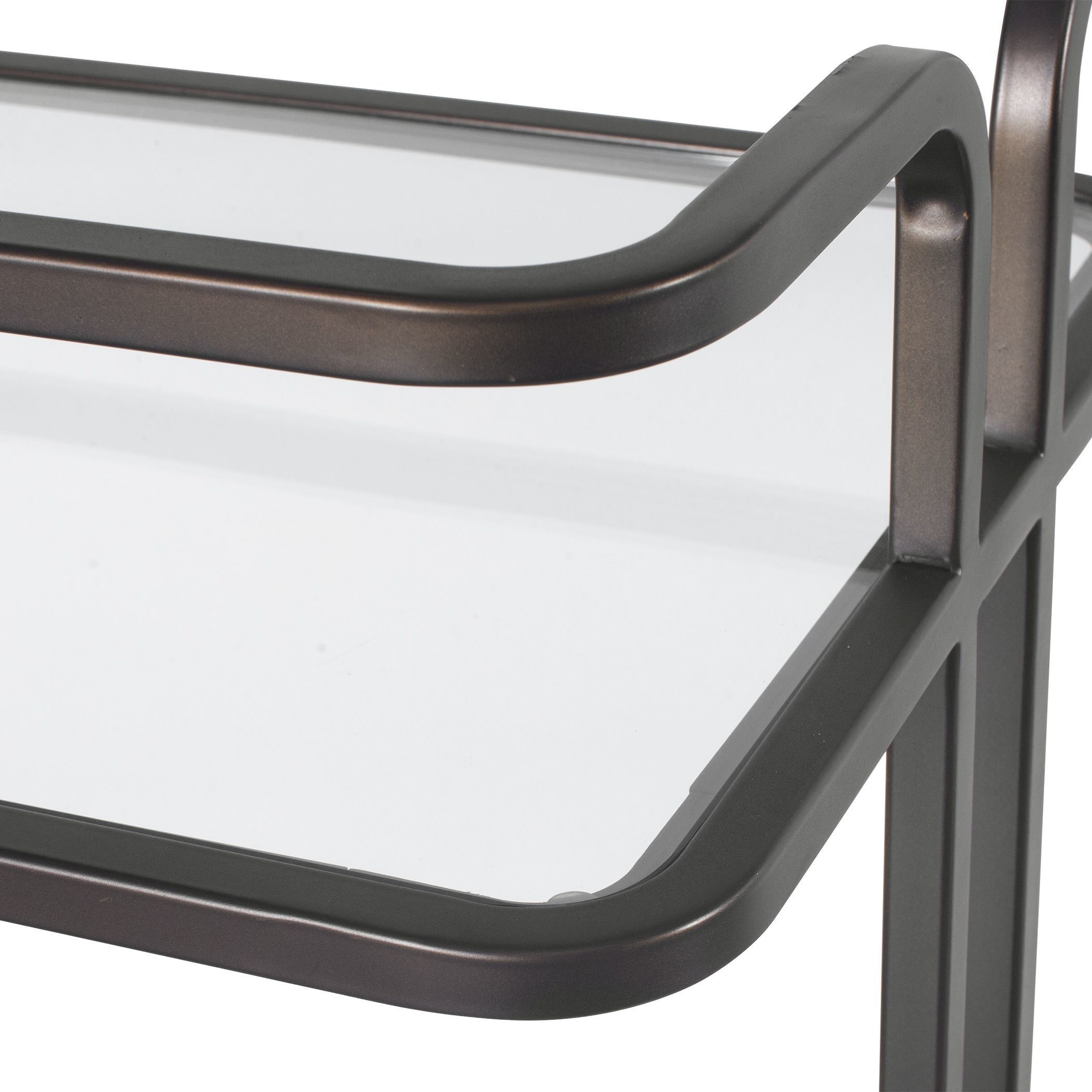 Erivo Bronze and Clear Glass Bar Cart