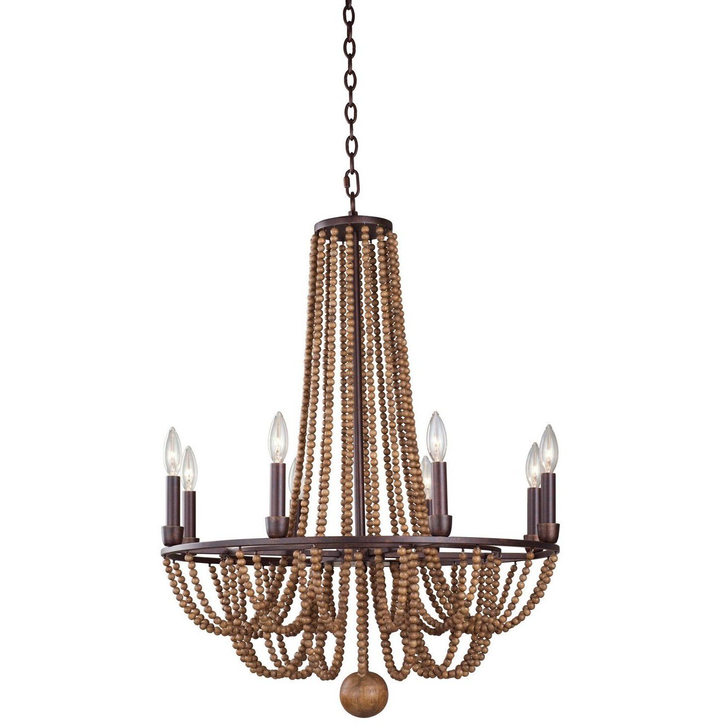 Beechwood 8 Light 26 inch Royal Mahogany Chandelier Ceiling Light