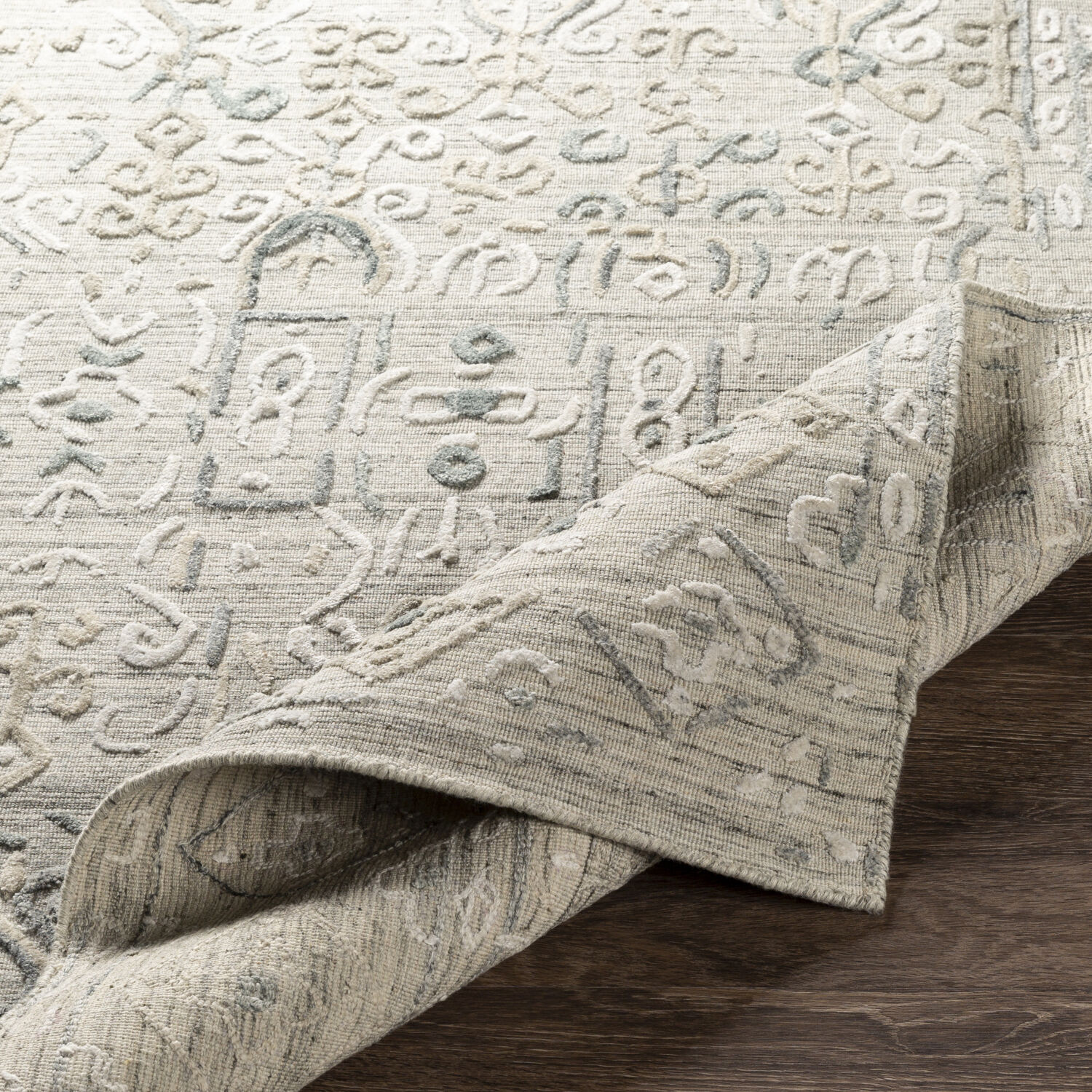 Makalu 108 X 72 inch Light Gray Rug in 6 X 9, Rectangle