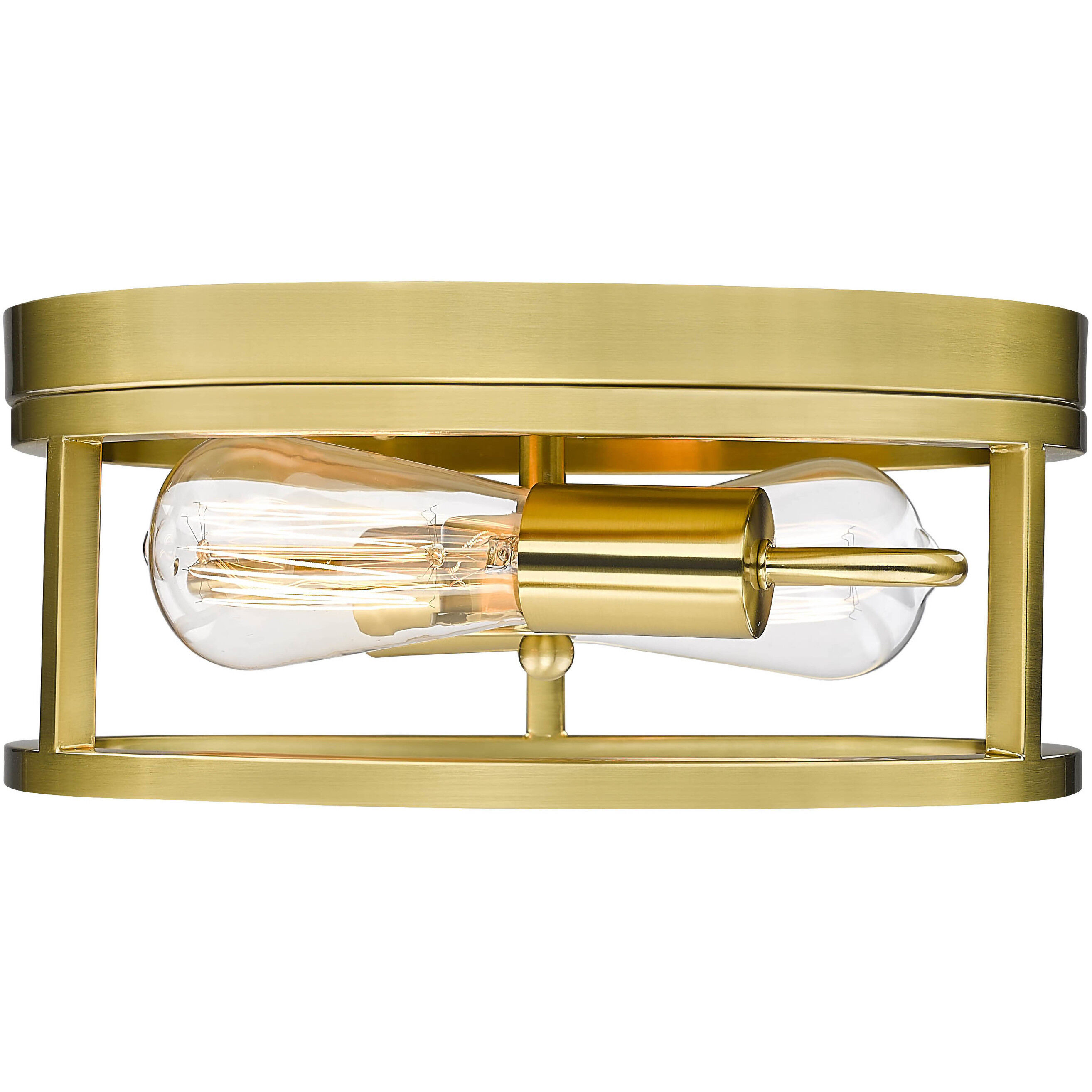Canada 2 Light 12 inch Gold Flush Mount Ceiling Light