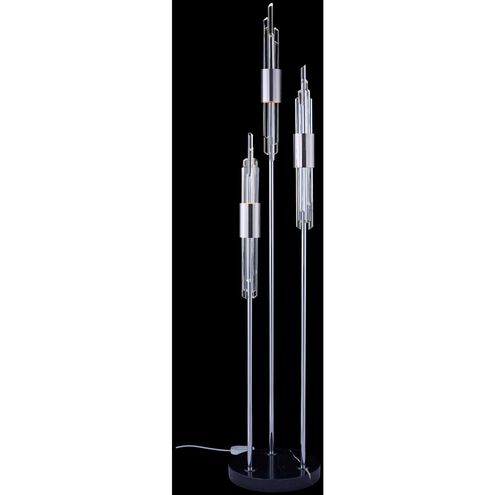 Lucca 72 inch Polished Chrome Floor Lamp Portable Light in Firenze Clear