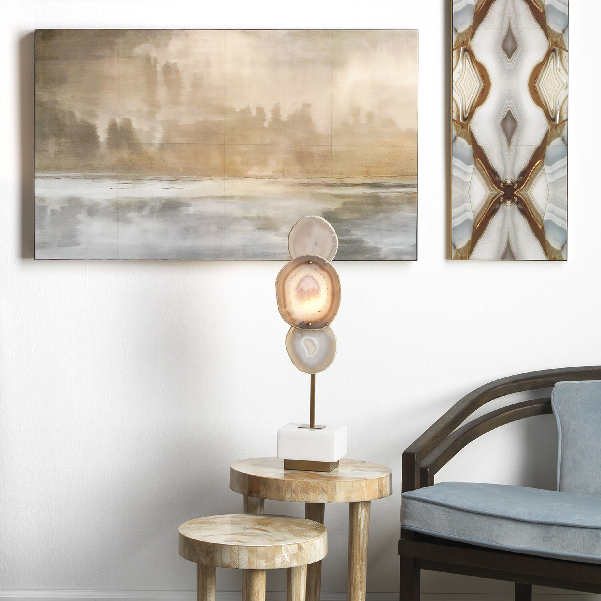 Cloudscape Taupe & Slate Lacquer Wall Art