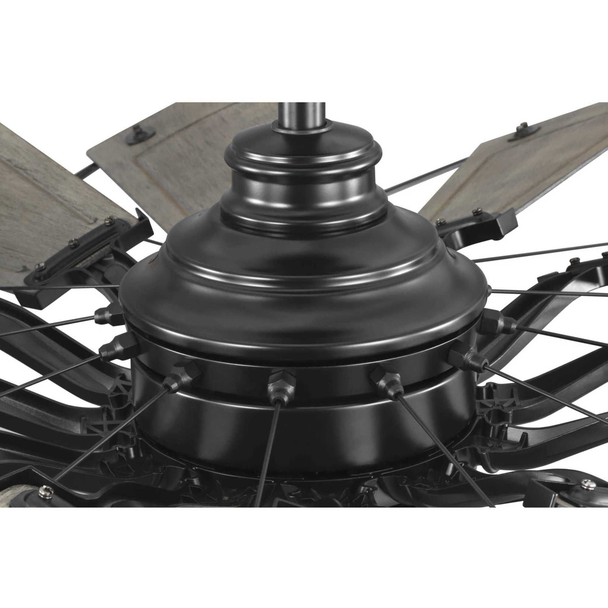 Springer II 60 inch Matte Black with Distressed Charcoal (Painted) Blades Ceiling Fan