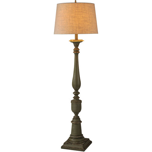 Bourgault 64 inch 150.00 watt Olive Green w/ Antique Distressing Floor Lamp Portable Light