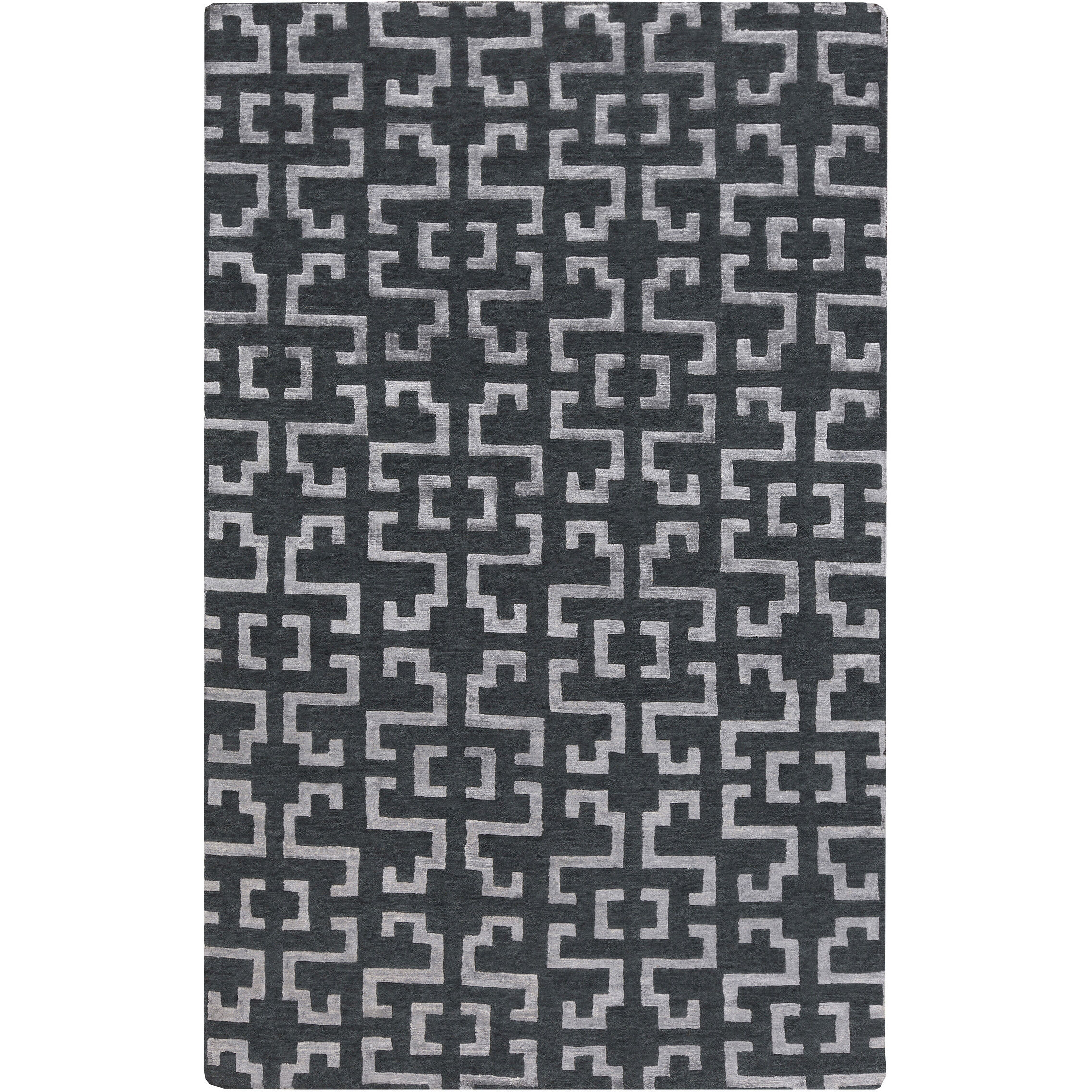 Mugal 36 X 24 inch Charcoal, Medium Gray Rug