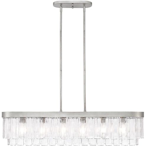 Ciara Linear Pendant Ceiling Light in Peruvian Silver