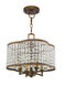 Grammercy 4 Light 14 inch Hand Painted Palacial Bronze Convertible Mini Chandelier/Ceiling Mount Ceiling Light