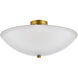 Jeanne 3 Light 19.7 inch Brass Flush Mount Ceiling Light