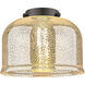 Nouveau 2 Bell 1 Light 8 inch Brushed Satin Nickel Mini Pendant Ceiling Light in Incandescent, Silver Plated Mercury