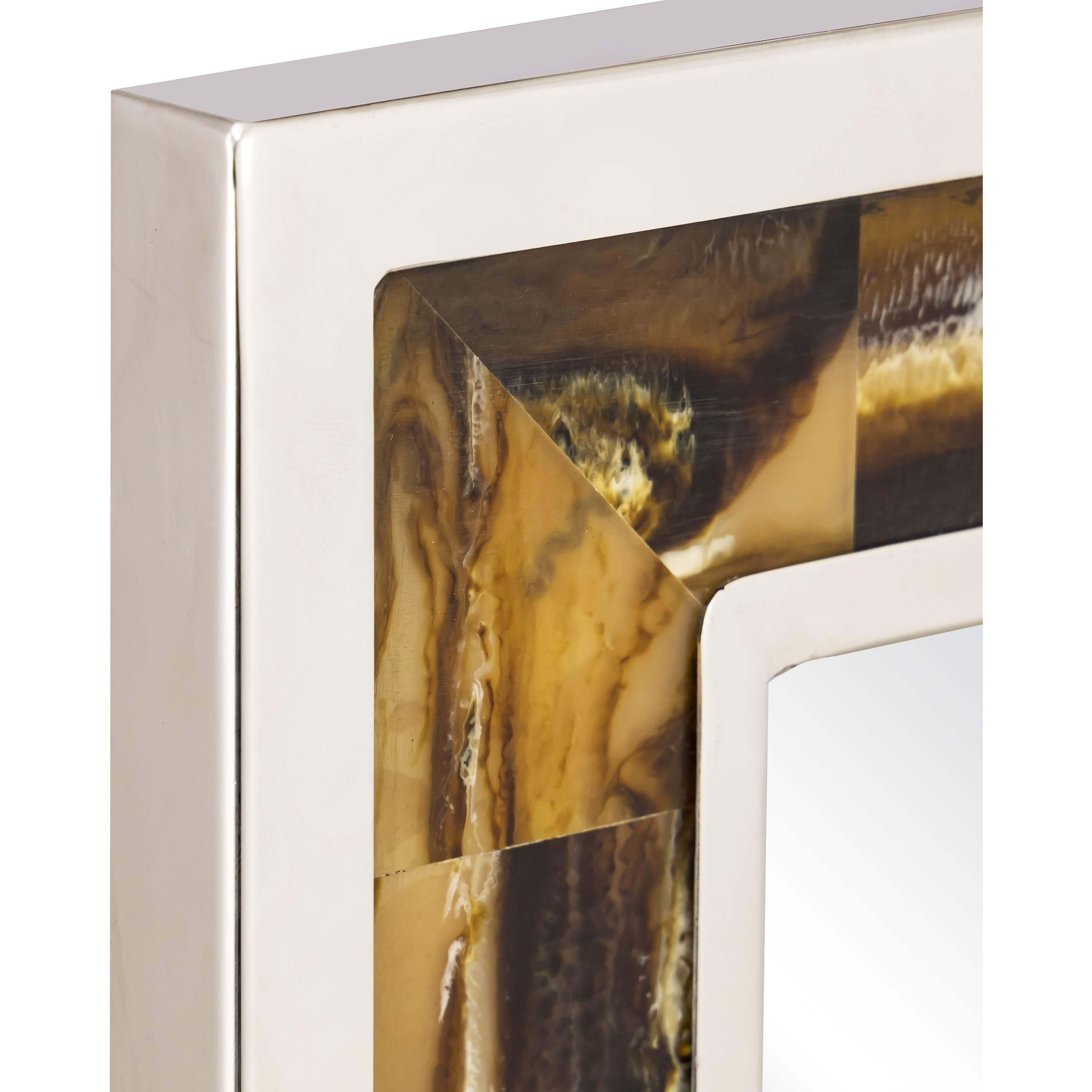 Juba 36 X 24 inch Horn with Polished Nickel and Mirror Wall Mirror