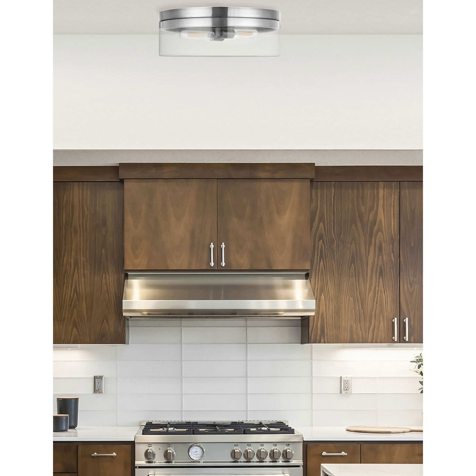 Fiona 2 Light 14 inch Polished Chrome Flush Mount Ceiling Light