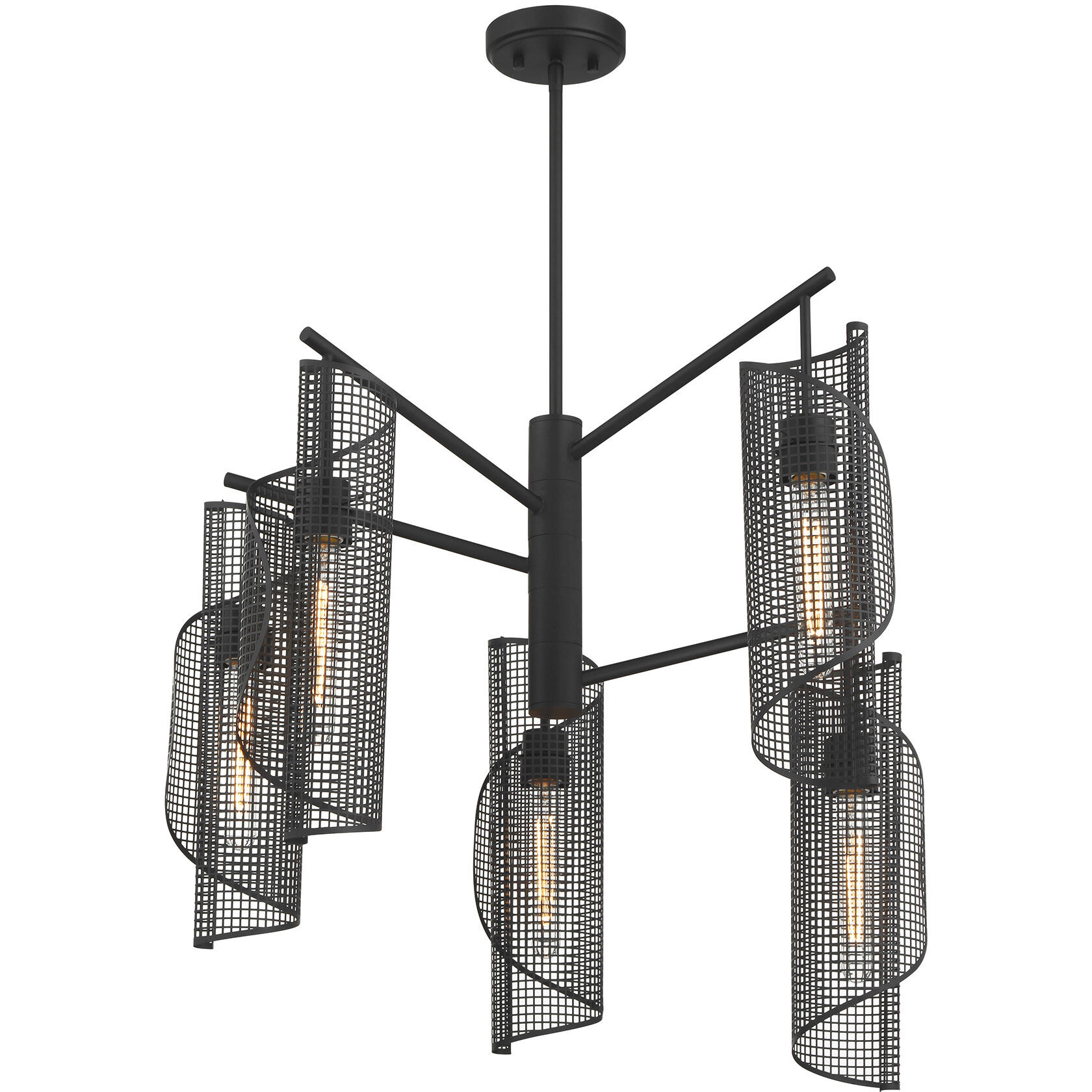 Hillbourne 5 Light 28 inch Matte Black Chandelier Ceiling Light