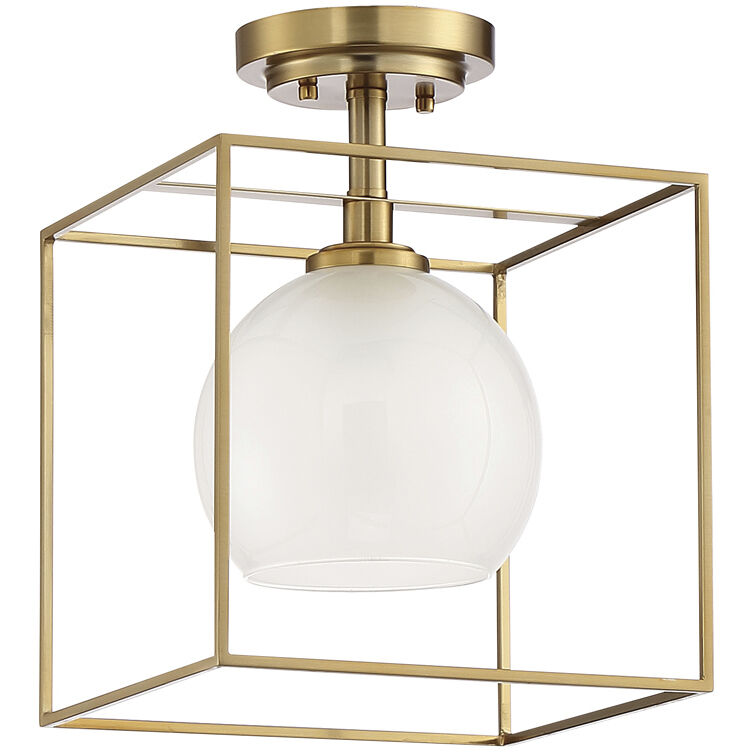 Cowen 1 Light 10 inch Brushed Gold Semi-Flush Ceiling Light