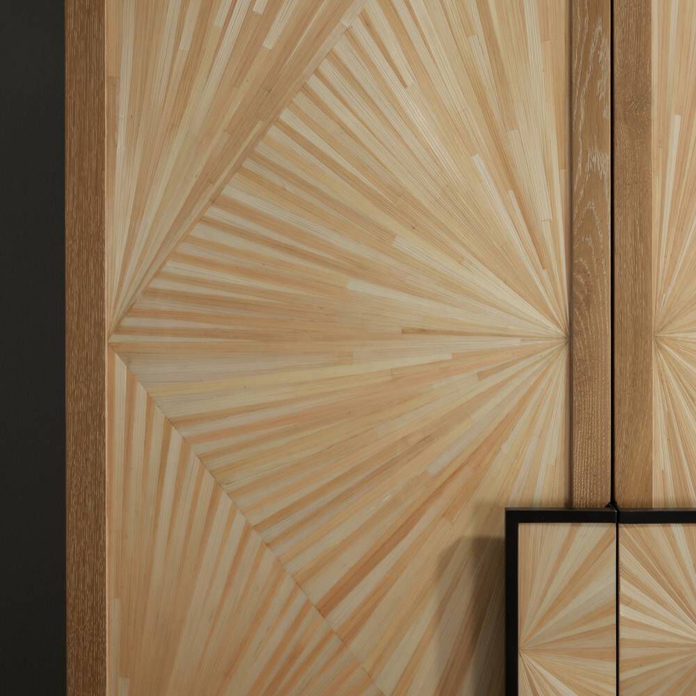 Bianca Blonde Straw Marquetry Cabinet