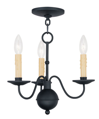 Heritage 3 Light 14 inch Black Mini Chandelier Ceiling Light