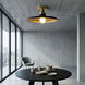 Quentin 1 Light 12 inch Matte Black and Aged Brass Semi Flush Mount Ceiling Light