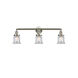 Franklin Restoration Small Canton 3 Light 30 inch Brushed Satin Nickel Bath Vanity Light Wall Light in Clear Glass, Franklin Restoration