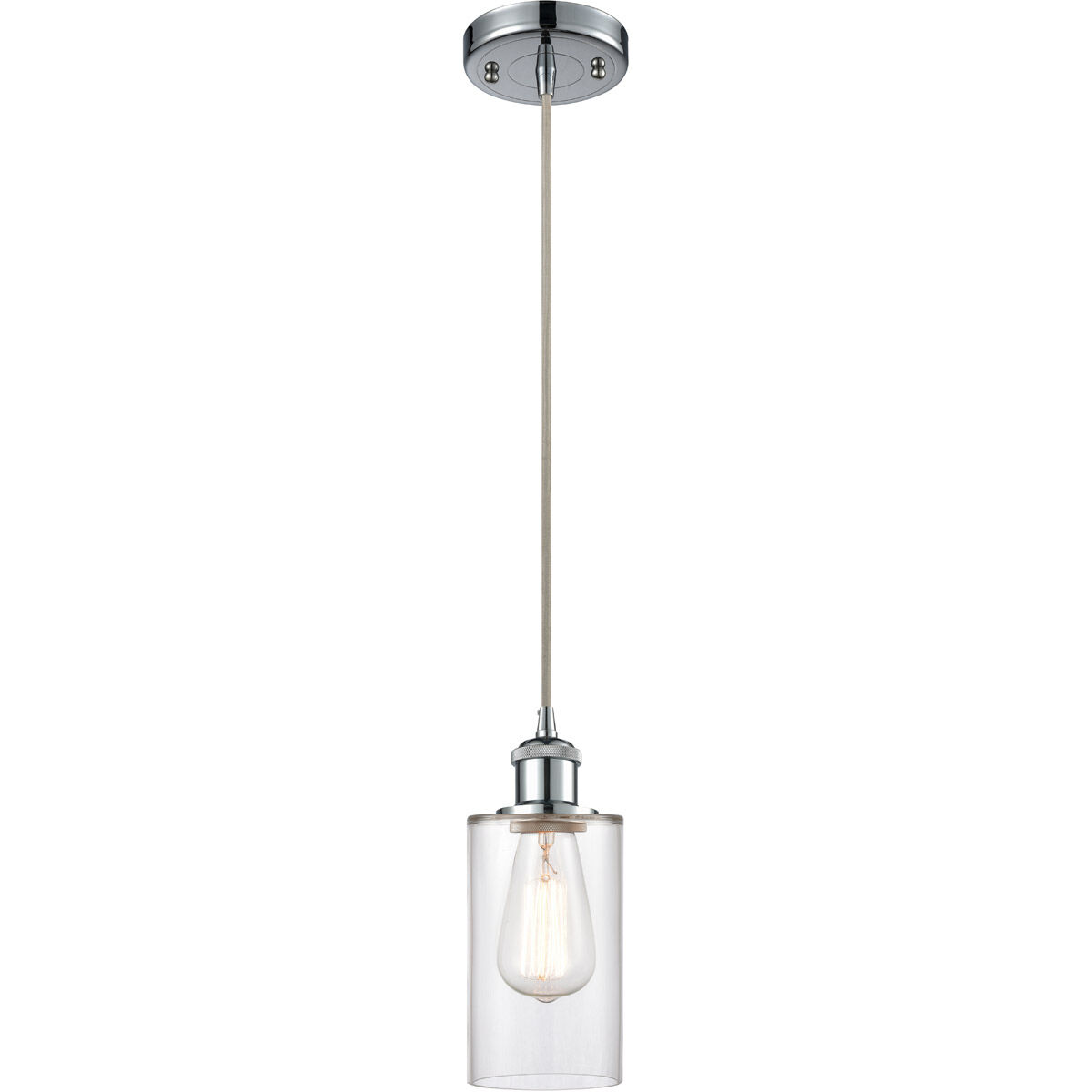 Ballston Clymer LED 3.88 inch Polished Chrome Mini Pendant Ceiling Light in Clear Glass, Silver, Ballston