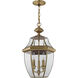 Monterey 3 Light 13 inch Antique Brass Outdoor Pendant Lantern