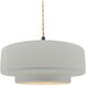 Radiance Collection - Tier Pendant Ceiling Light in Matte Black, Dedicated LED, Beige Twist Cord, Matte White/Champagne Gold, 14.5W x 5.25H, Form+Finish+Function