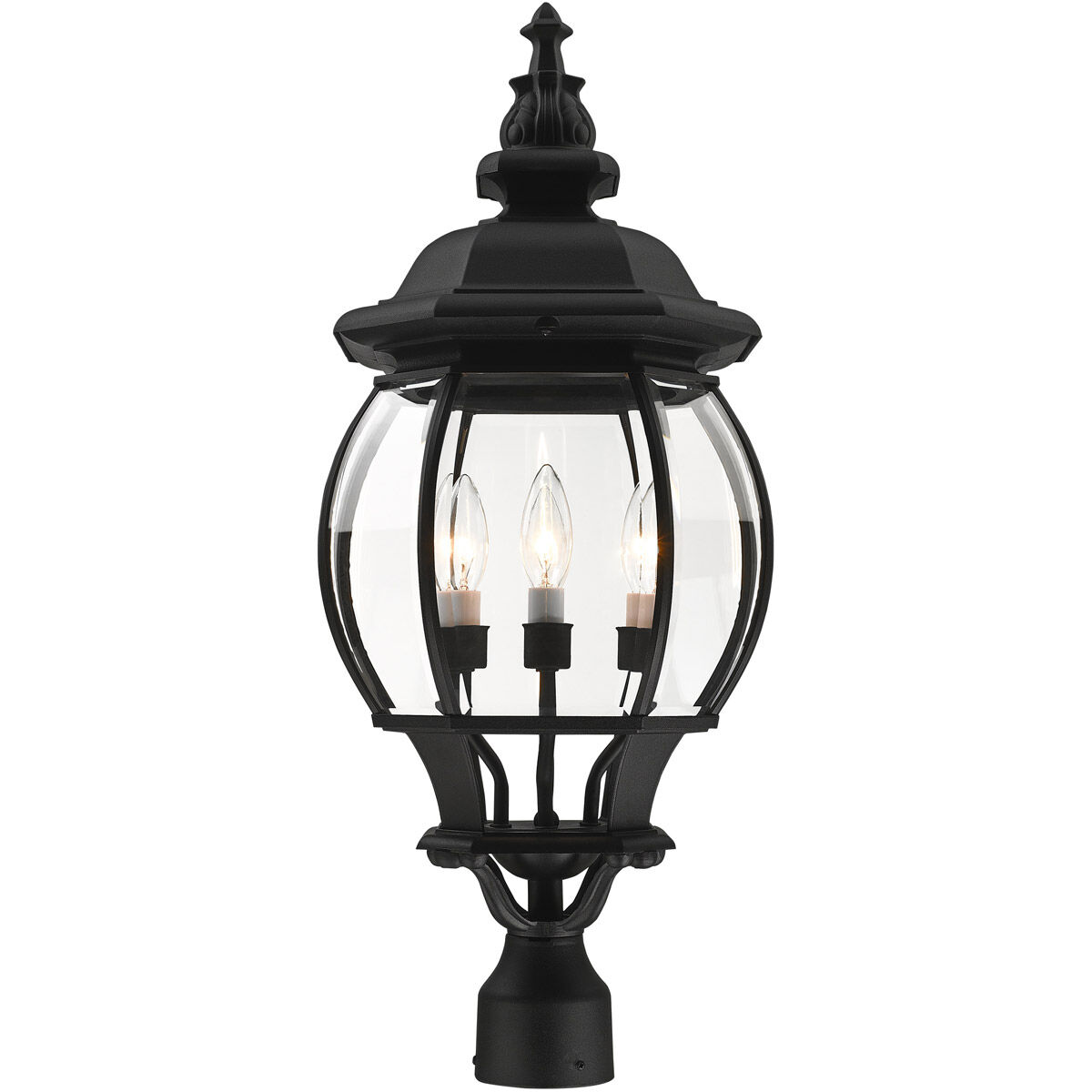 Frontenac 4 Light 27 inch Textured Black Outdoor Post Top Lantern