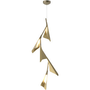 Plume LED 15.1 inch Soft Gold and Modern Brass Pendant Ceiling Light in Soft Gold/Modern Brass