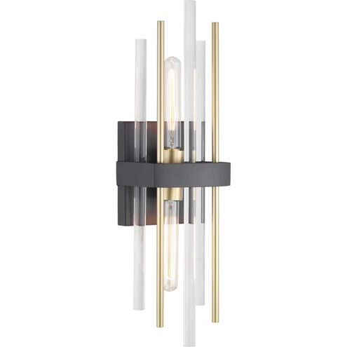 Orrizo 2 Light 6 inch Matte Black Wall Sconce Wall Light, Design Series