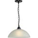 Classic Dome Pendant 1 Light 15 inch Matte Black Pendant Ceiling Light